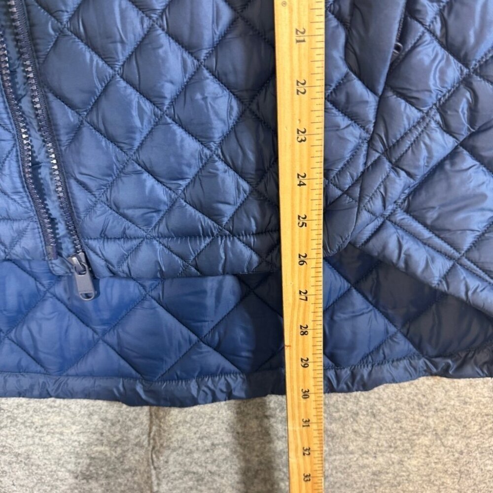 Athleta Navy Blue Quilted Whisper Featherless Jacket Full Zip Coat Performance - Picture 8 of 14